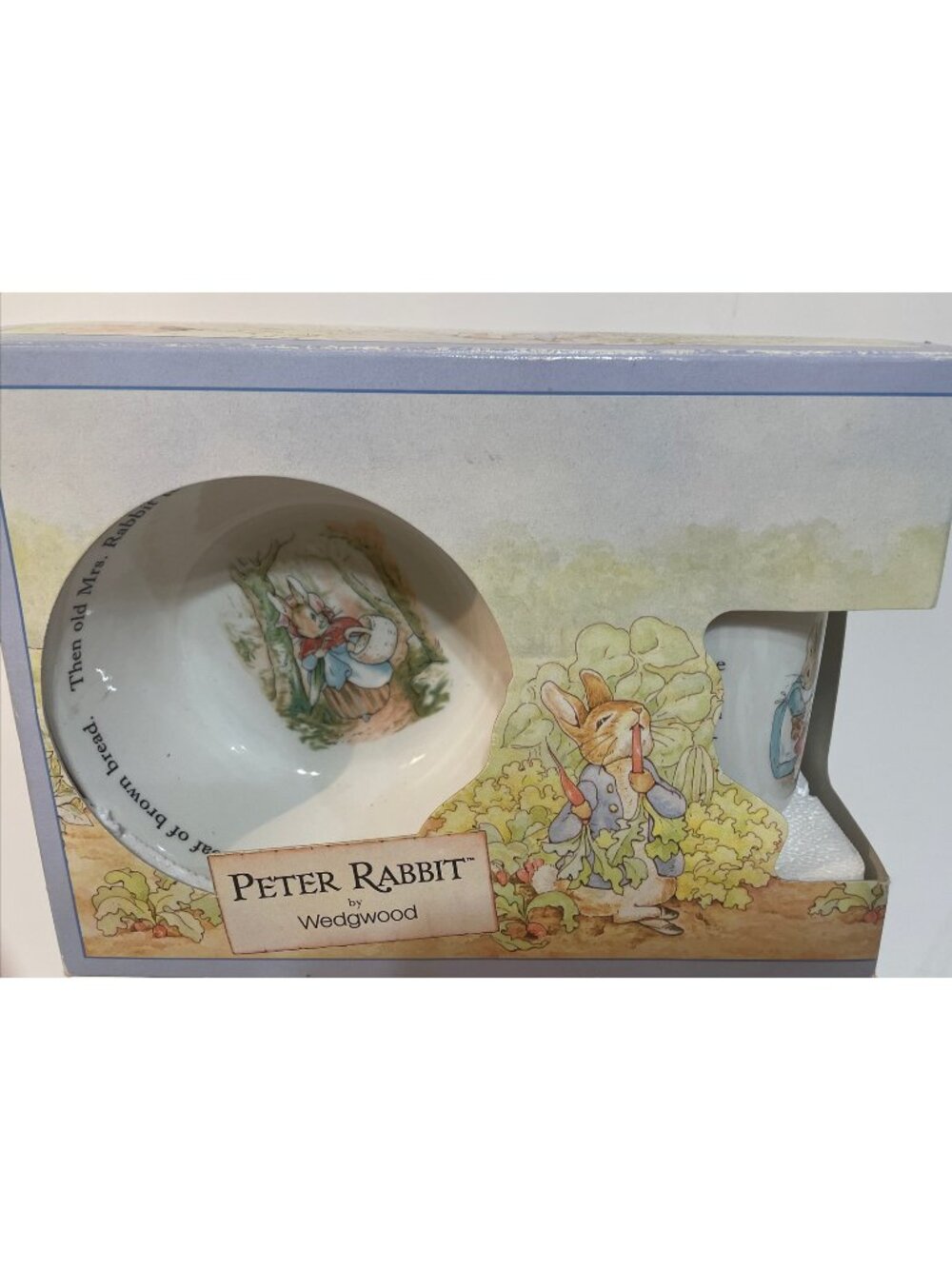 Peter Rabbit By Wedgwood 3-Piece Boxed Set Mug Plate Bowl 18cm Oatmeal English O